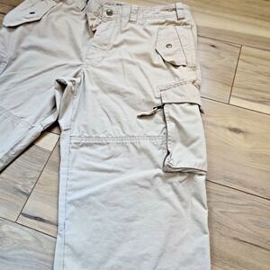 Vintage Eddie‎ Bauer Men's Pants 36X30.5 Beige Cargo Double Knee Straight Cotton